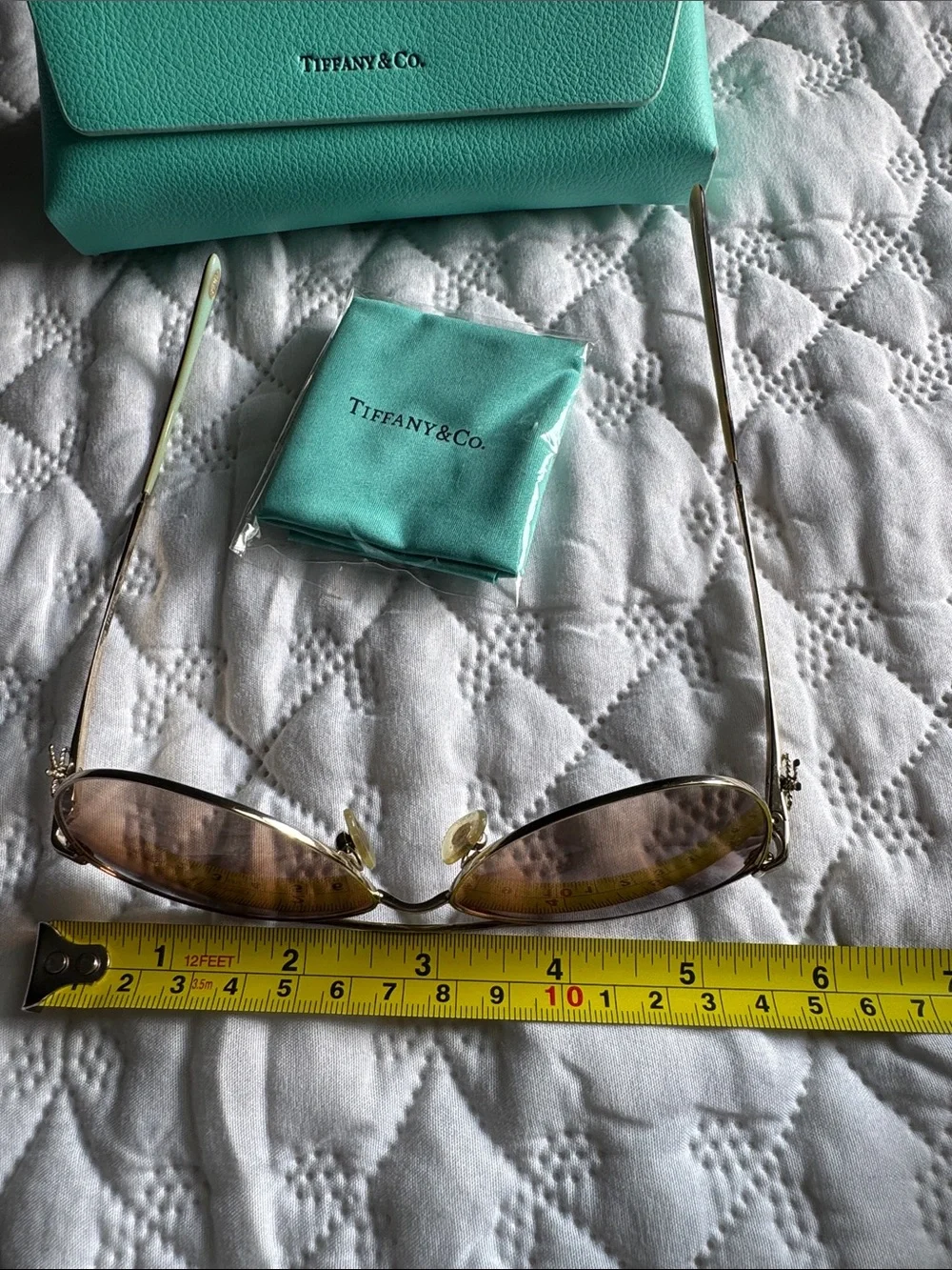 Tiffany & Co. Women's Gold Frame Sunglasses with Brown Gradient Lenses
